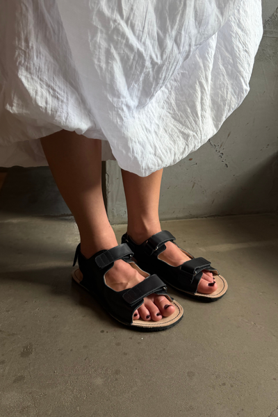 Barefoot сандалії чорна гладка шкіра С120Е 38 фото