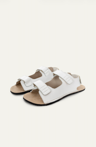 Barefoot Сандалії на липучці, біла структурна шкіра&nbsp; С101Е 41 фото